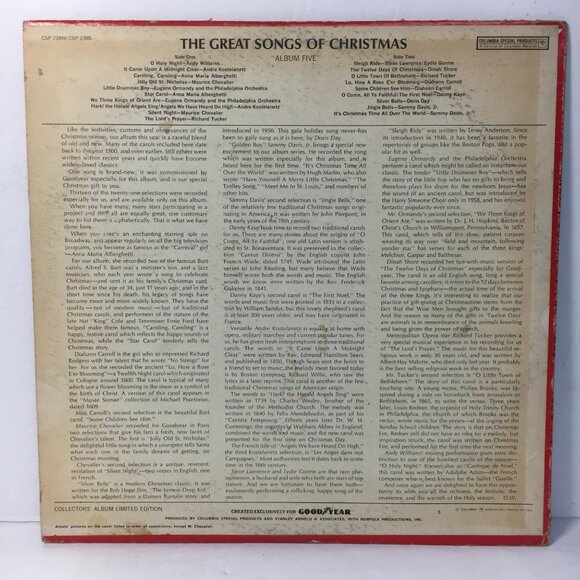The Great Songs Of Christmas Great Artists Of Our Time Album Vinyl LP Columbia - Picture 2 of 6